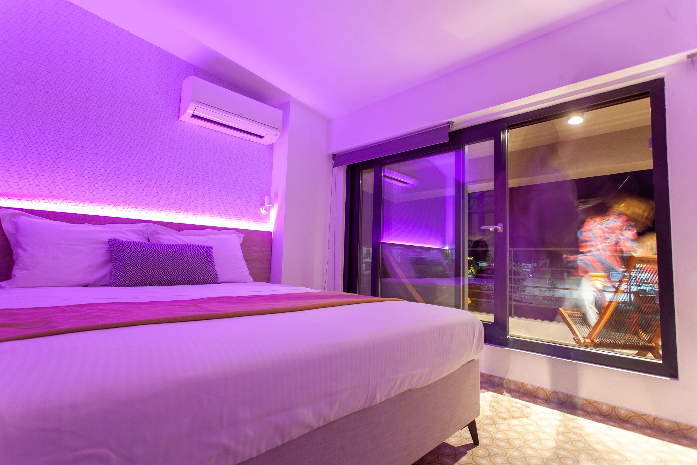 Batis Bedroom Purple Light + Balcony